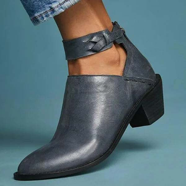 Bequeme Damen-Absatzschuhe mit Reißverschluss – Vera