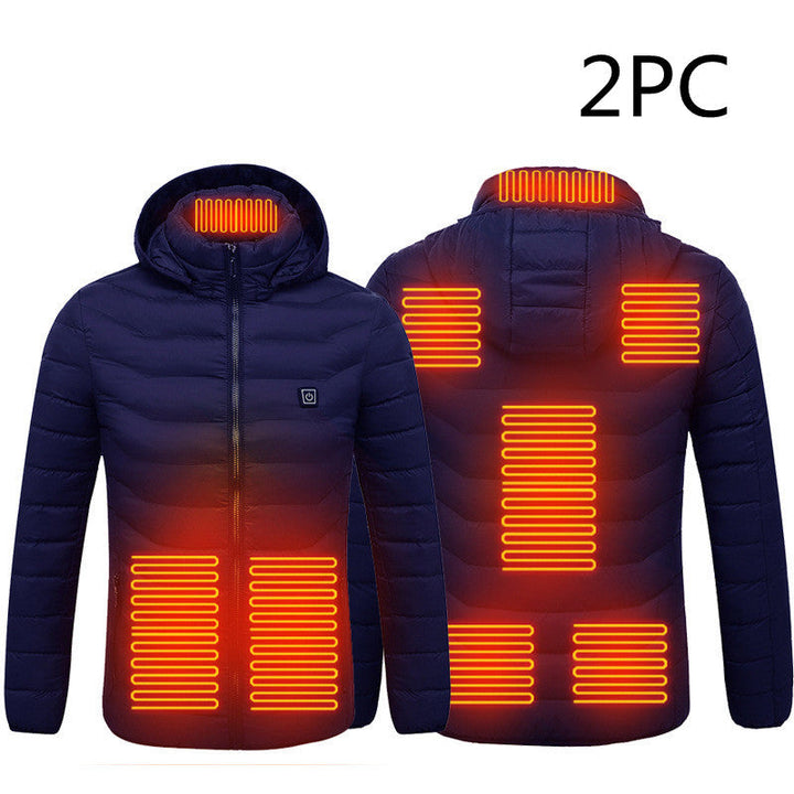 Leichte beheizte Herrenjacke mit Kapuze und 8 Wärmezonen
