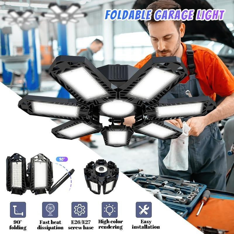 Verstellbare LED-Panel-Leuchte 6500K E26/E27 – Lampe für Garage und Werkstatt
