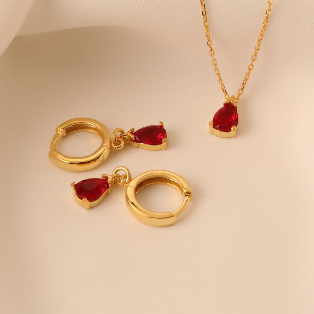 Stilvolles Schmuckset mit Granat-Geburtsstein - Liora