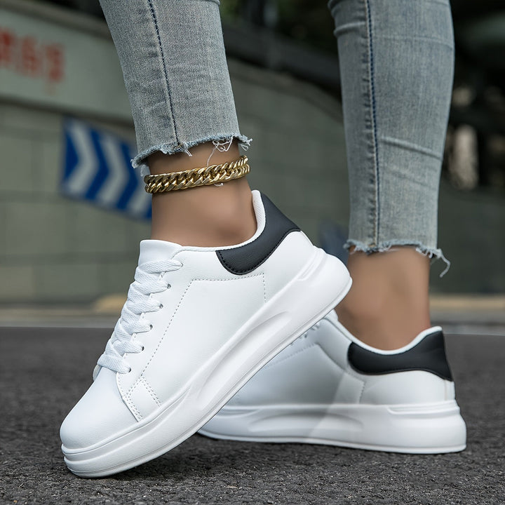 Weiße Ledersneaker für Damen