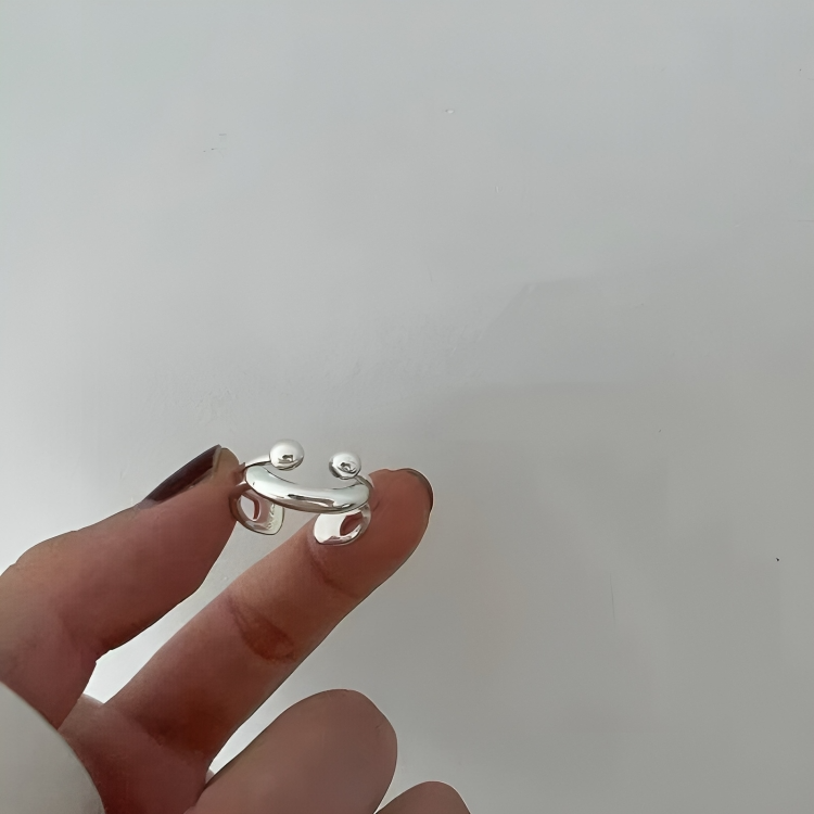 Smiley-Verstellring - Minimalistischer, stapelbarer Statement-Ring