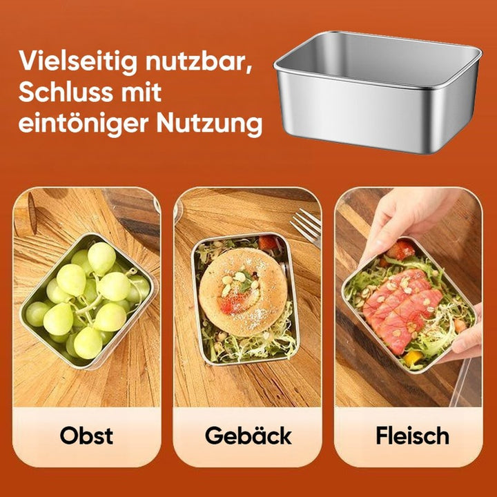 Lebensmittelaufbewahrungsbehälter aus Edelstahl, langlebig und umweltfreundlich
