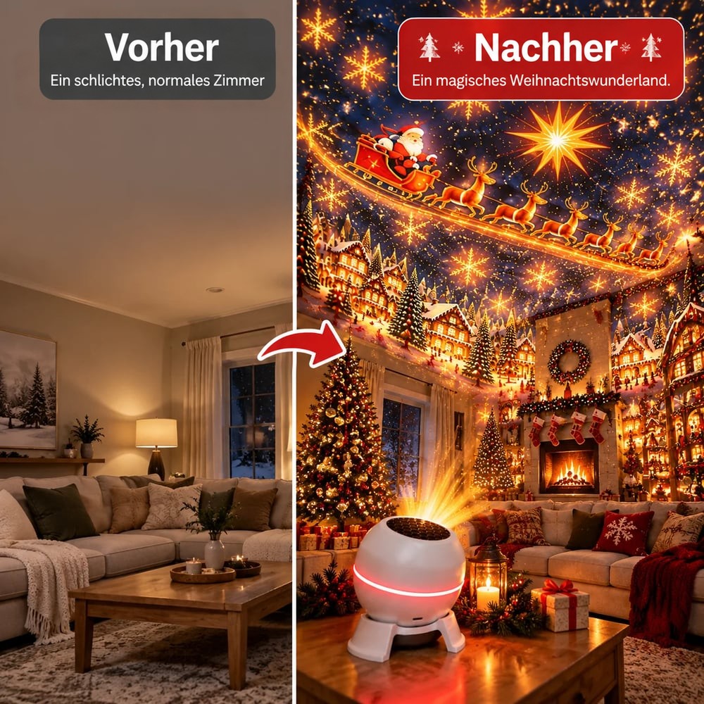 Magisches Weihnachtsprojektorlicht