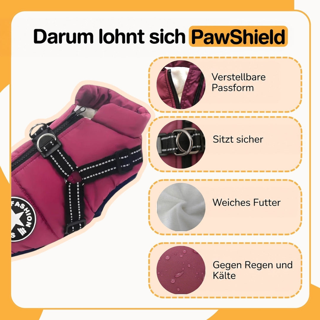 Winter Hundemantel mit integriertem Geschirr, gepolstert und gefüttert