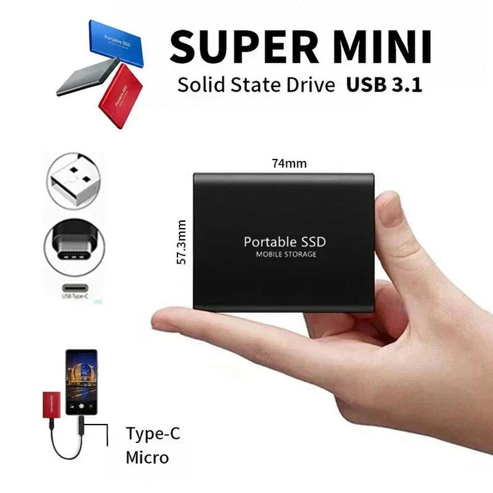 128 TB Externe SSD, kompakte und schnelle portable SSD