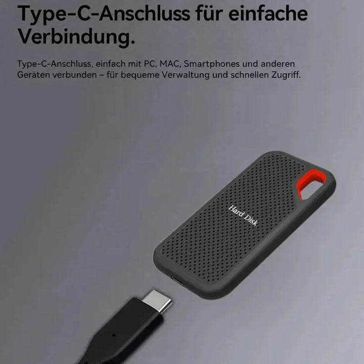 Tragbare externe SSD für schnellen Datentransfer