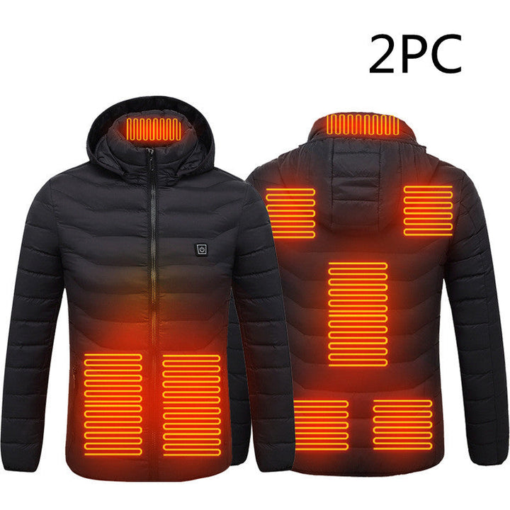 Leichte beheizte Herrenjacke mit Kapuze und 8 Wärmezonen