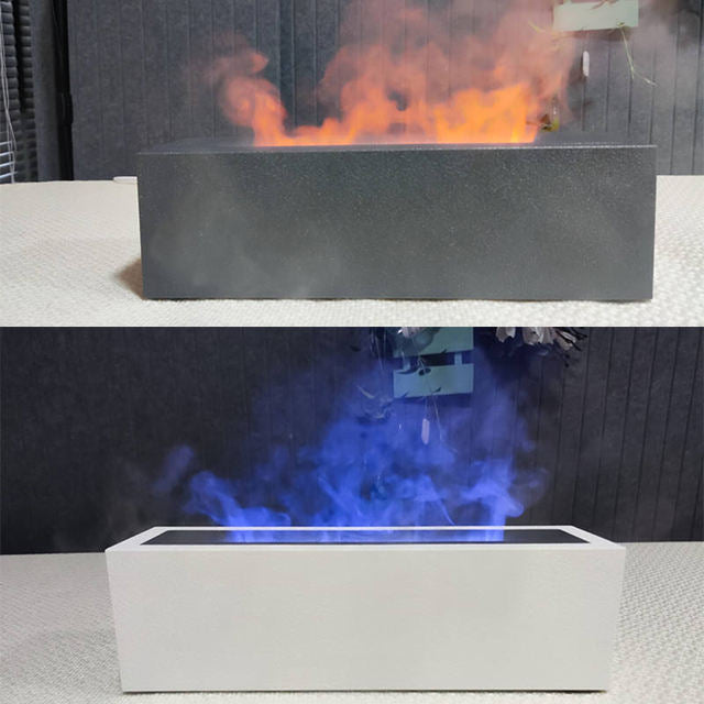 Länglicher Flammen-Luftbefeuchter mit rotem und blauem Licht, 200 ml