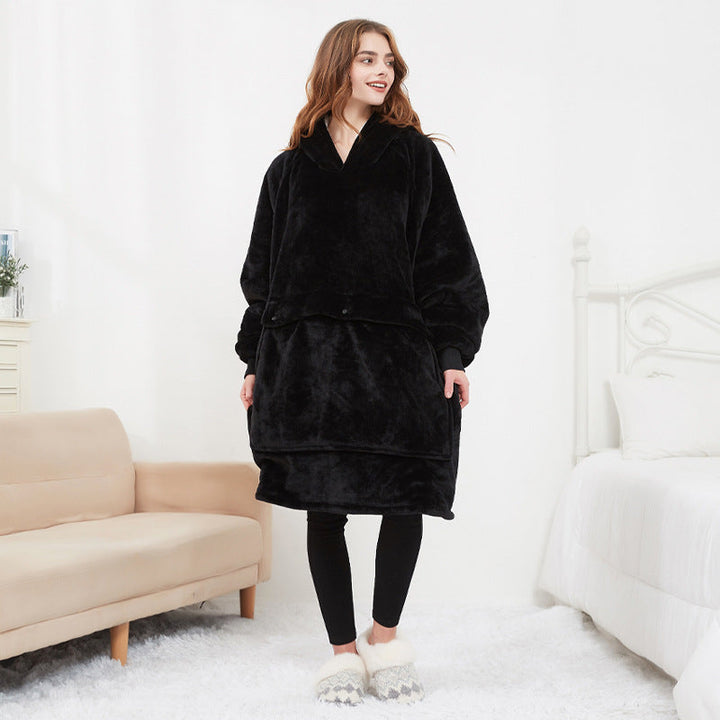 Beheizte Oversize-Hoodie-Decke aus Sherpa mit 3 Stufen