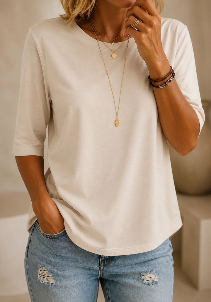 Lockeres Alltags-Halbarm-T-Shirt für Damen