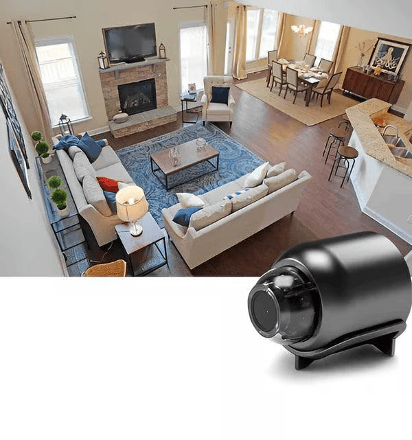 Mini 1080P HD WiFi-Sicherheitskamera – zeichnet Video und Audio auf.