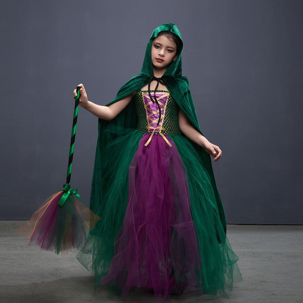 Halloween Hexekostüm Chinder Chleid Umhang Bese Set — Bild 1