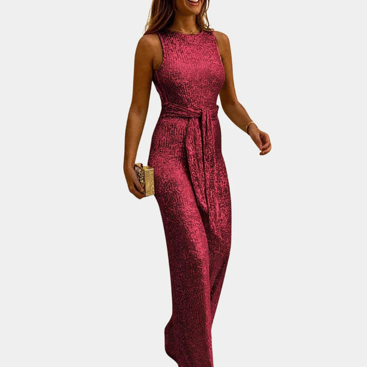 Abend-Overall Damen – Stoff mit feinem Glanz und schmal gefasster Taille — Bild 1