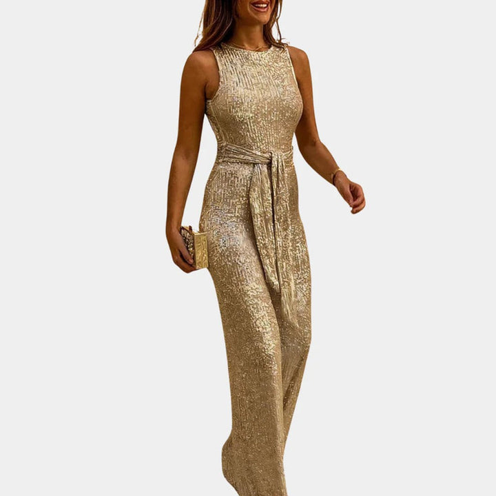 Abend-Overall Damen – Stoff mit feinem Glanz und schmal gefasster Taille — Bild 3
