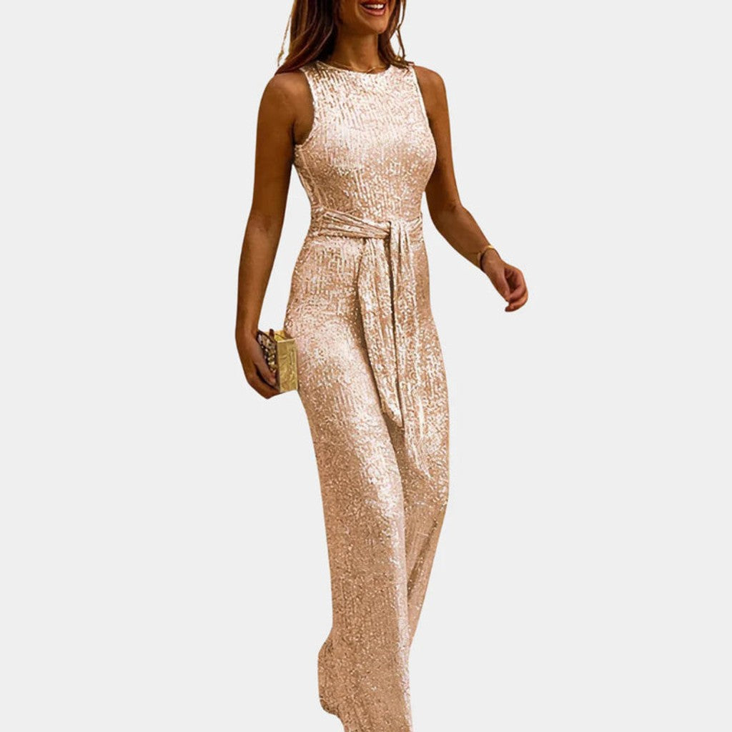 Abend-Overall Damen – Stoff mit feinem Glanz und schmal gefasster Taille — Bild 4