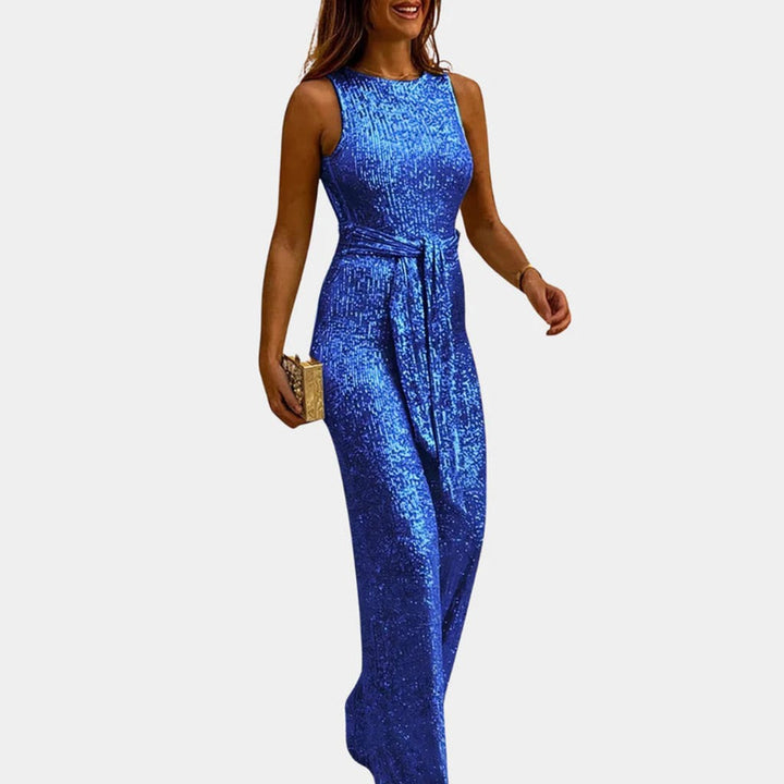 Abend-Overall Damen – Stoff mit feinem Glanz und schmal gefasster Taille — Bild 5
