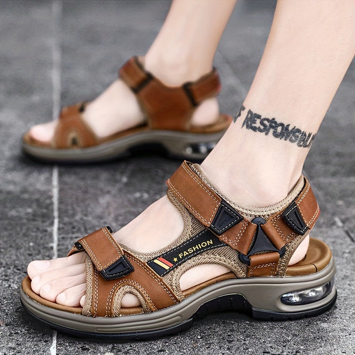 Premium Leder-Strandsandalen für Herren – Verstellbar und Dämpfend