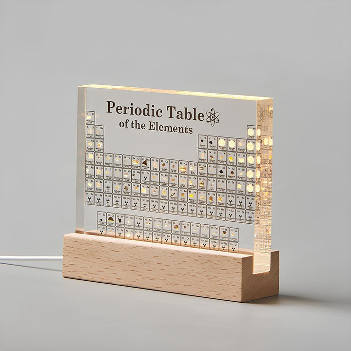 Beleuchtete Periodensystem-Tafel mit echten Elementen - Elementa