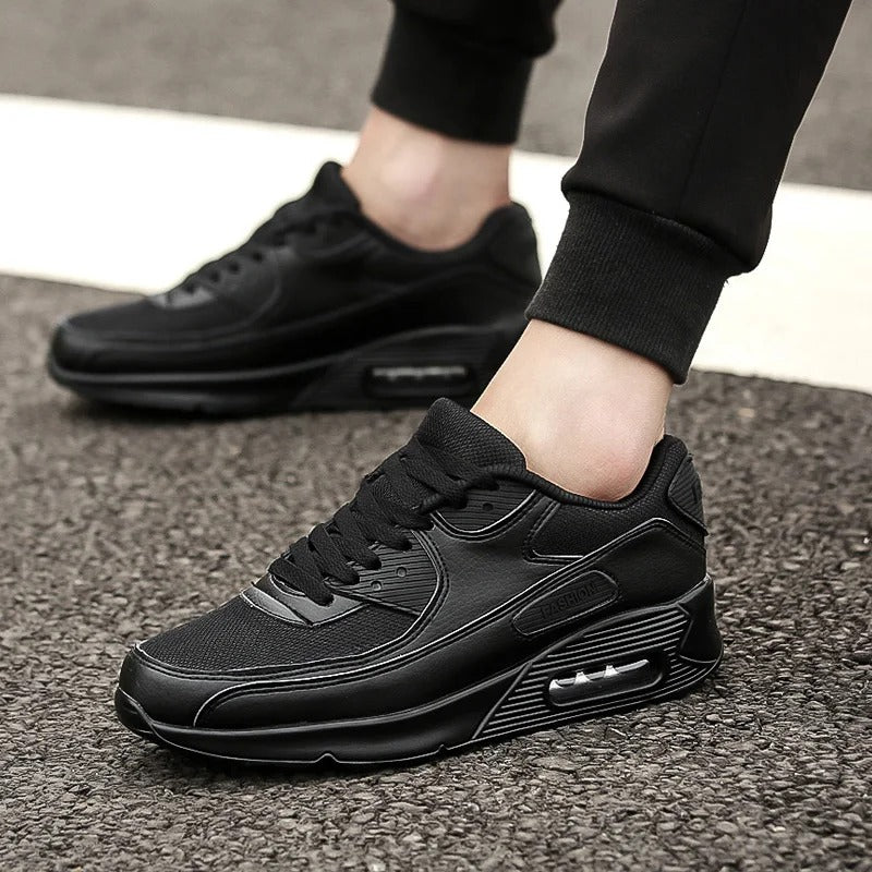 Weiße Leder-Herrensneaker mit Hoher Sohle und Modernem Look