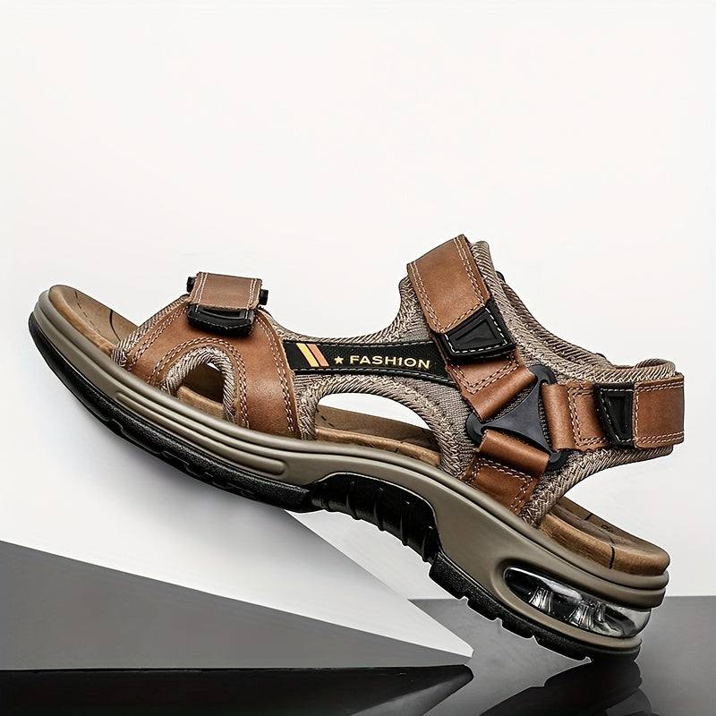 Premium Leder-Strandsandalen für Herren – Verstellbar und Dämpfend