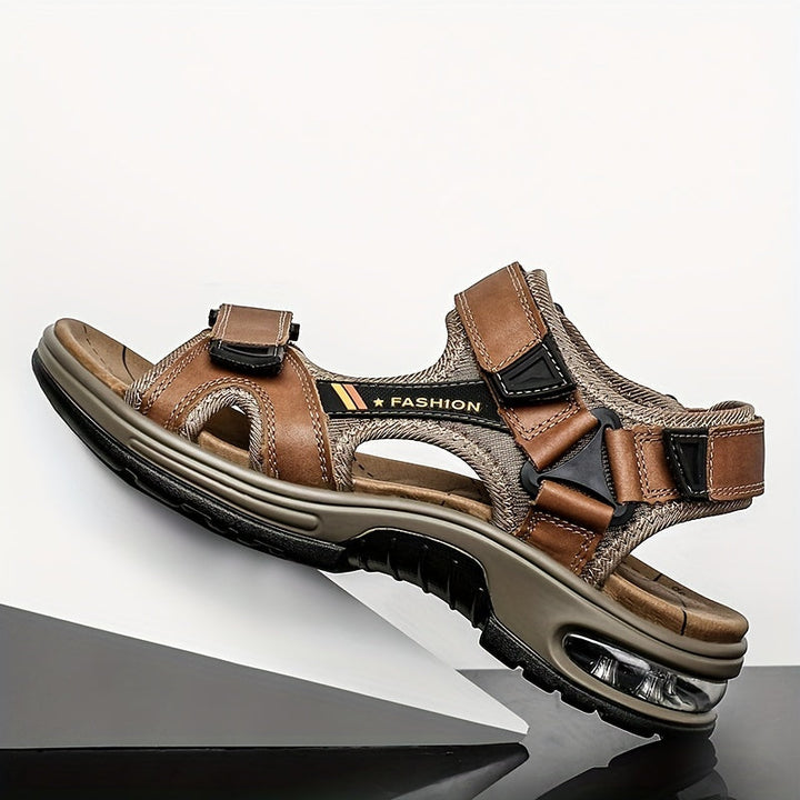 Premium Leder-Strandsandalen für Herren – Verstellbar und Dämpfend