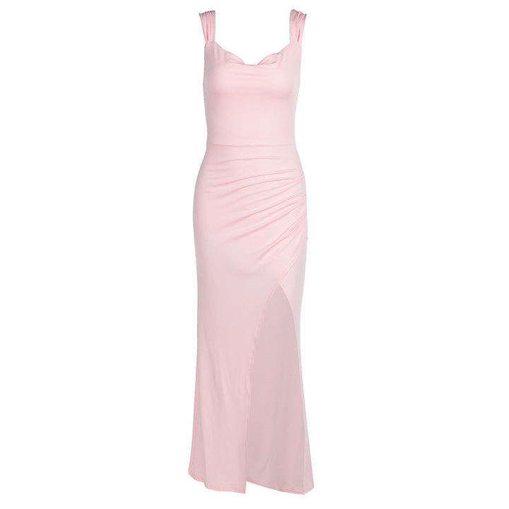 Ärmelloses Damen-Maxikleid mit hohem Schlitz für den Sommer