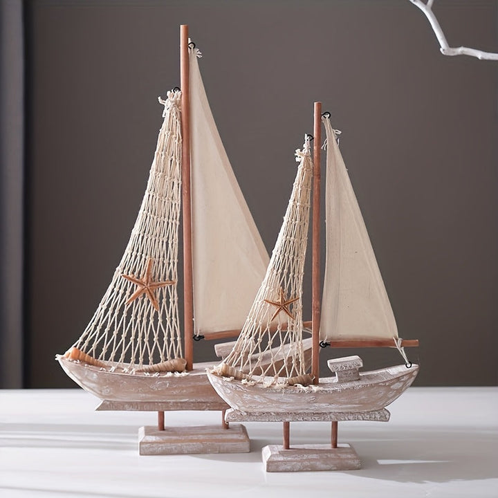 Vintage-Segelboot aus Holz – Maritime Dekoration für Wohnzimmer, Büro oder Schlafzimmer