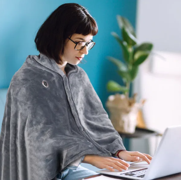 USB-Wärmeponcho mit Reissverschluss, 150 x 80 cm mit 8 Zonen und 3 Stufen