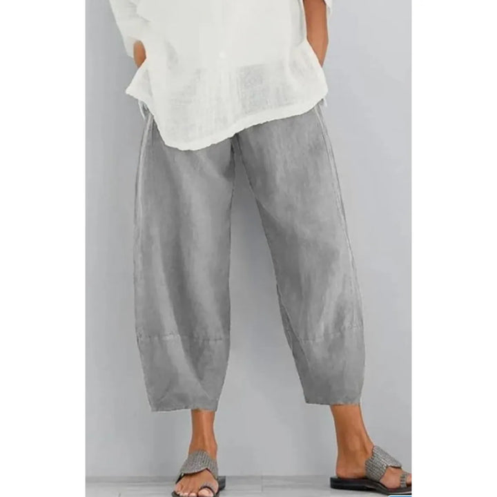 Damenhose mit elastischem Bund und weitem Bein