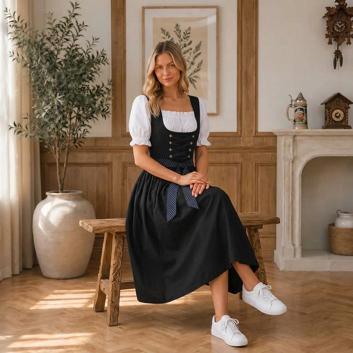 Damen-Midi-Dirndl mit Schnürmieder
