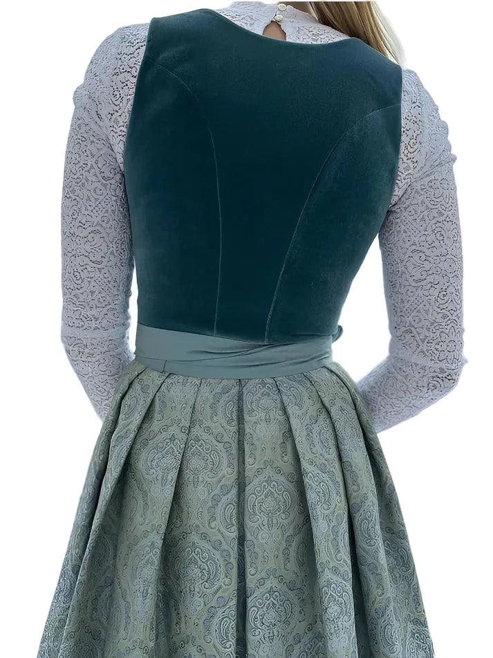 Traditionelles Midi-Dirndlkleid für Damen mit Schürze