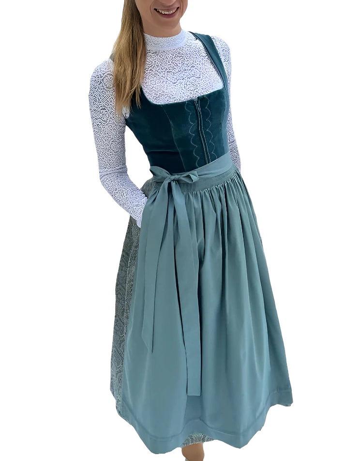 Traditionelles Midi-Dirndlkleid für Damen mit Schürze