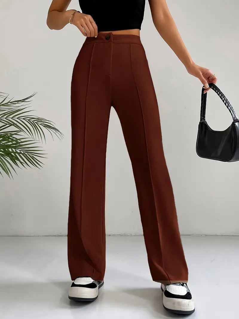 Damen Sommerhose mit hohem Bund und geradem Schnitt