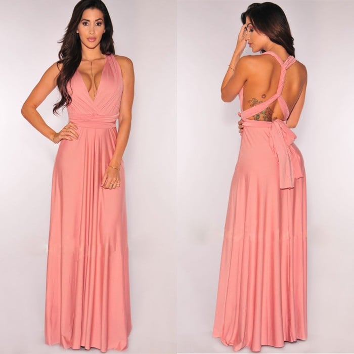 Damen ärmelloses Maxikleid mit Neckholder