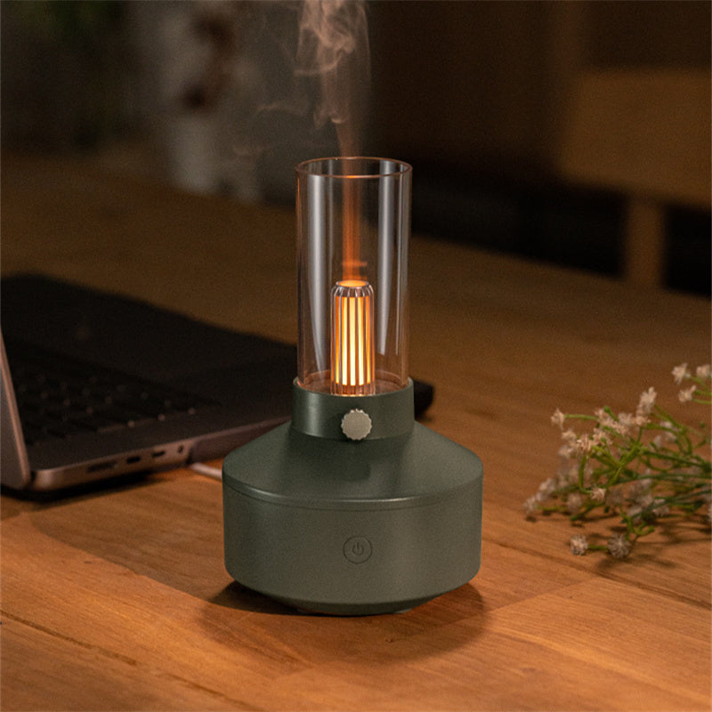Retro-Aromadiffusor mit Glühfadenlampe und Kerzenlichteffekt