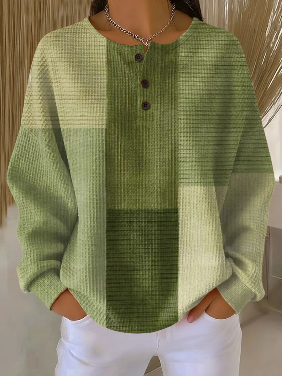 Damen warmer Waffelstrickpullover Cozy dicke Strick für kalte Tage