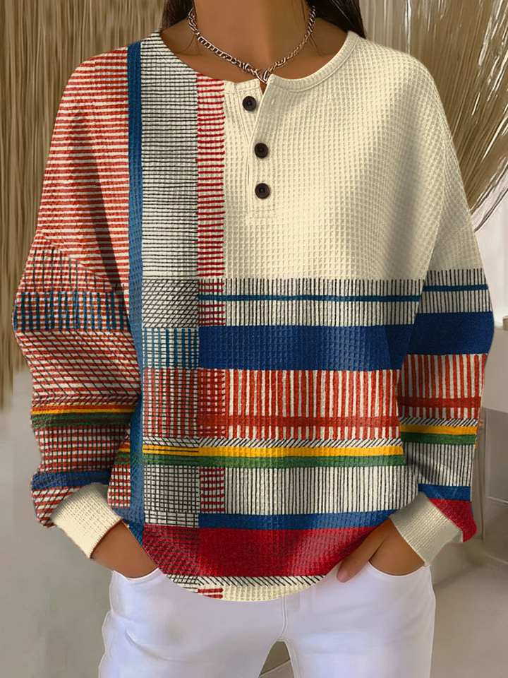 Damen warmer Waffelstrickpullover Cozy dicke Strick für kalte Tage
