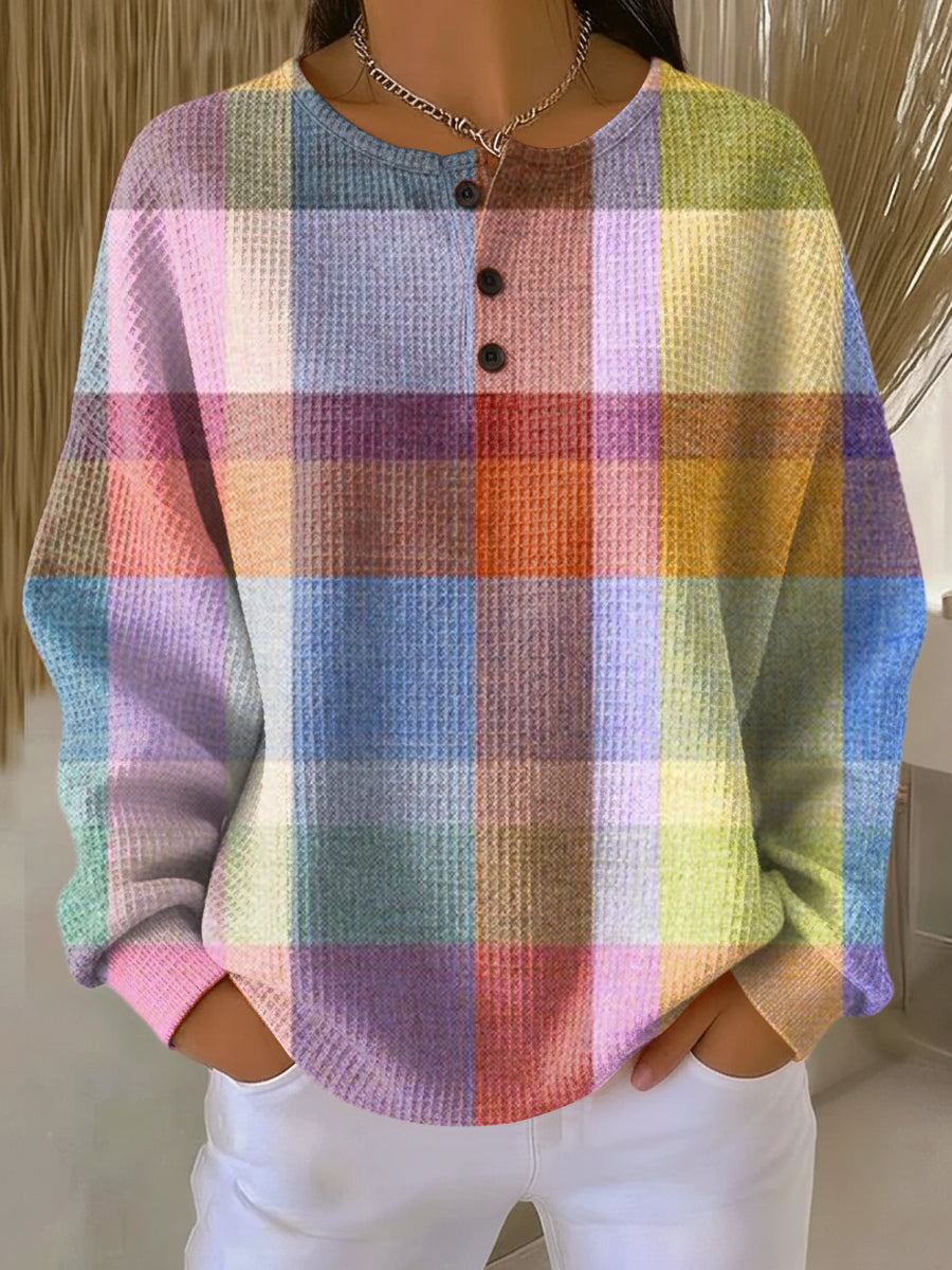 Damen warmer Waffelstrickpullover Cozy dicke Strick für kalte Tage