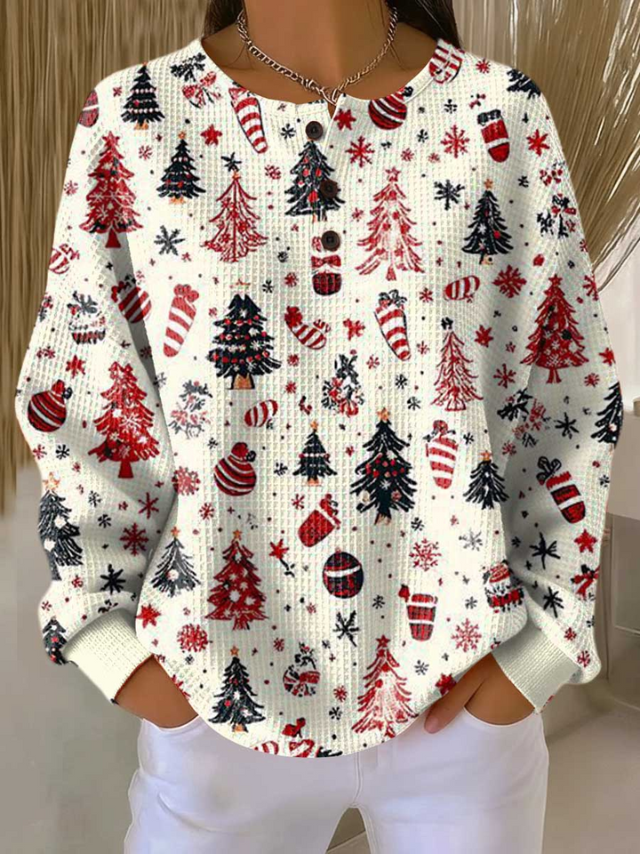 Damen warmer Waffelstrickpullover Cozy dicke Strick für kalte Tage