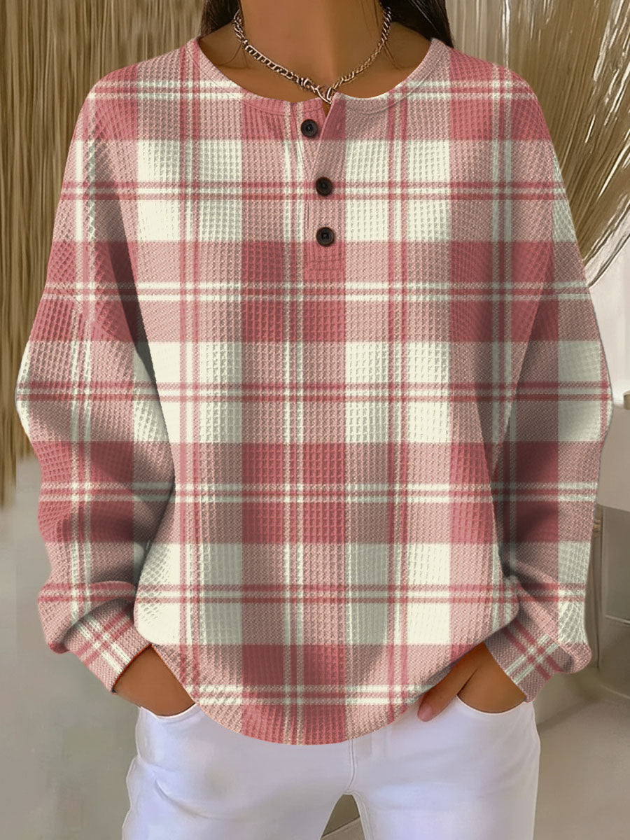 Damen warmer Waffelstrickpullover Cozy dicke Strick für kalte Tage