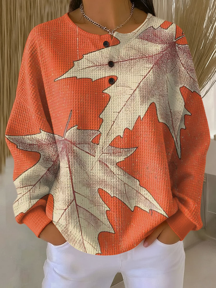 Damen warmer Waffelstrickpullover Cozy dicke Strick für kalte Tage