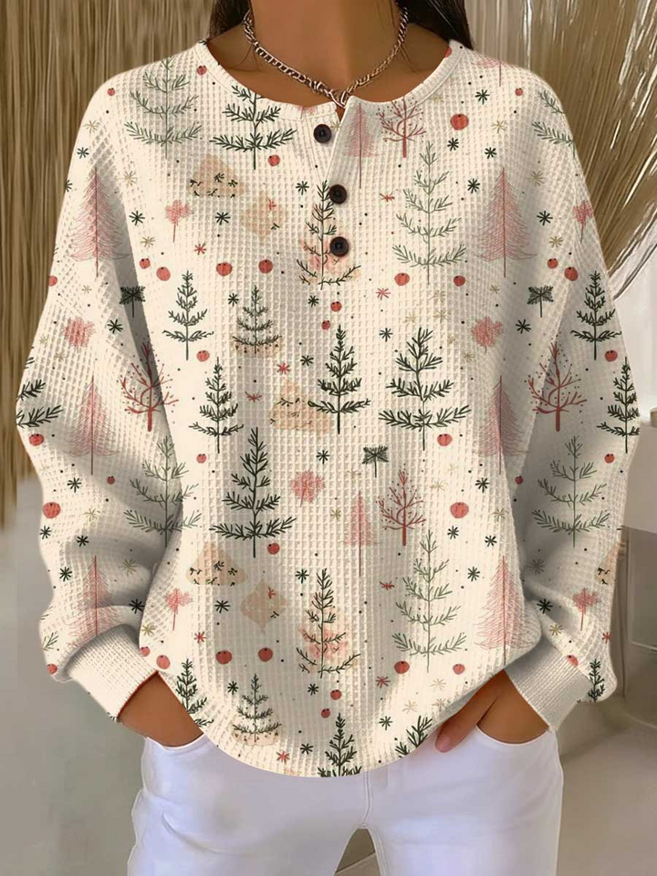 Damen warmer Waffelstrickpullover Cozy dicke Strick für kalte Tage