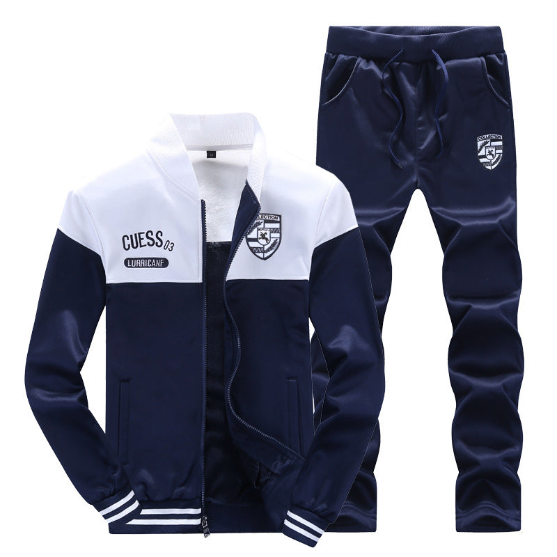 Sportlicher Baseball-Trainingsanzug für Herren, weiß und blau