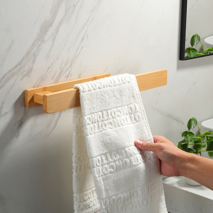 Moderner Handtuchhalter aus Holz – Elegante Wandmontage ohne Werkzeug