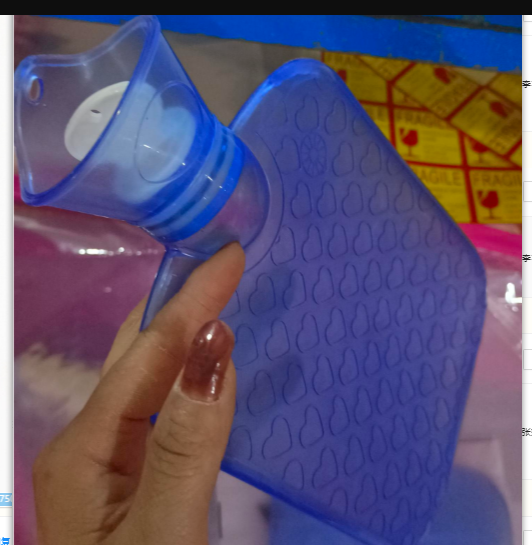 Transparente Wärmflasche aus PVC, 1 oder 2 Liter