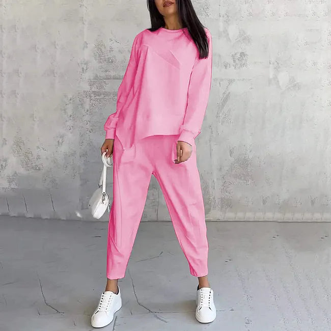 Zweiteiliges Set: Lässiges Langarm-Sweatshirt und Jogginghose