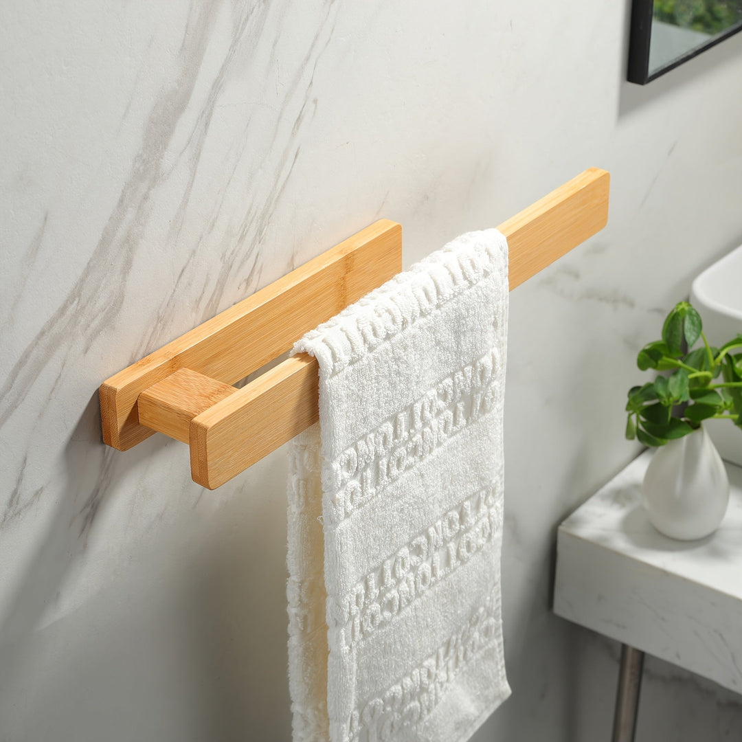 Moderner Handtuchhalter aus Holz – Elegante Wandmontage ohne Werkzeug