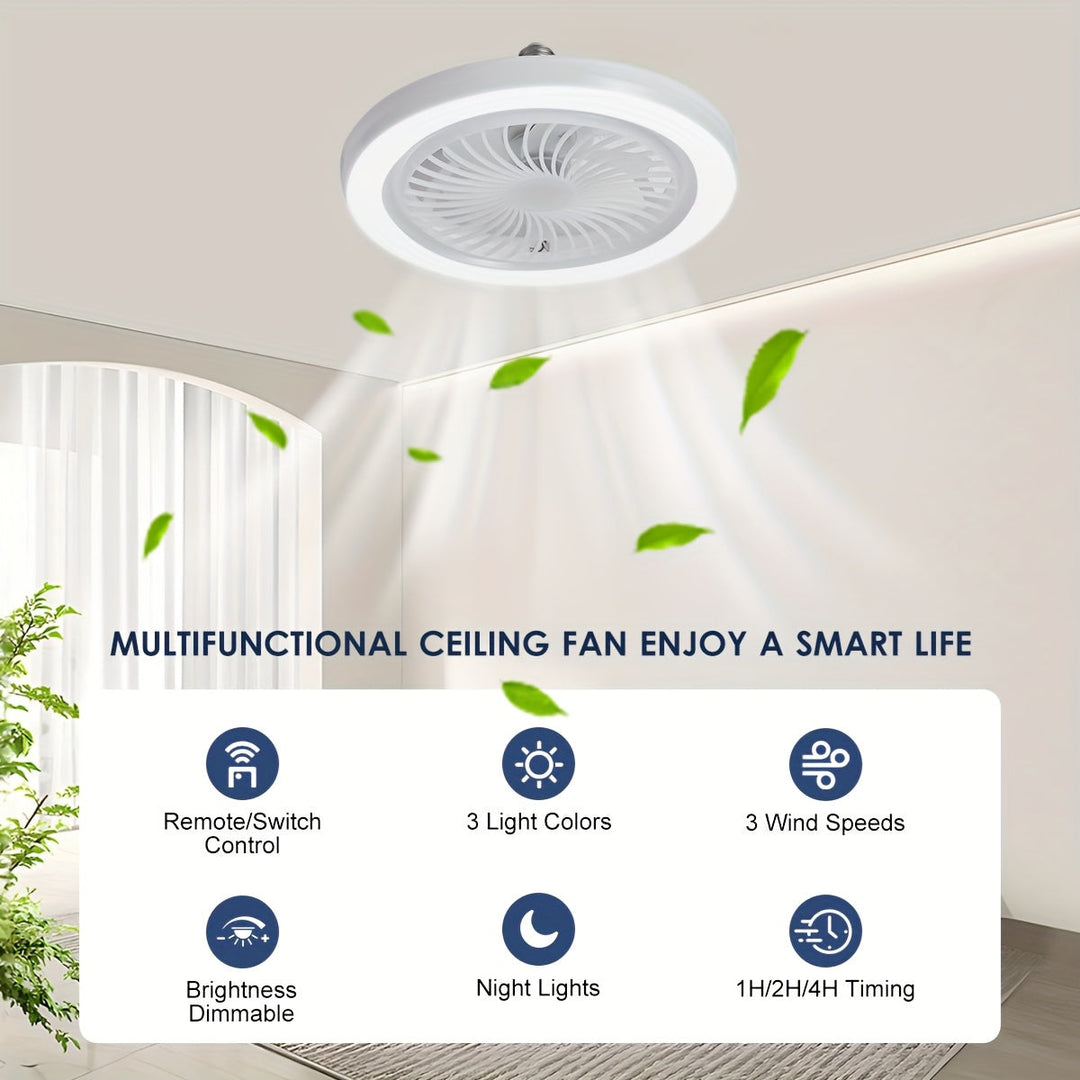Schlanke LED-Deckenventilatorleuchte – Dimmbar und Leise