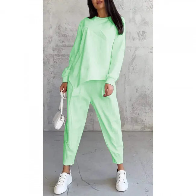 Zweiteiliges Set: Lässiges Langarm-Sweatshirt und Jogginghose